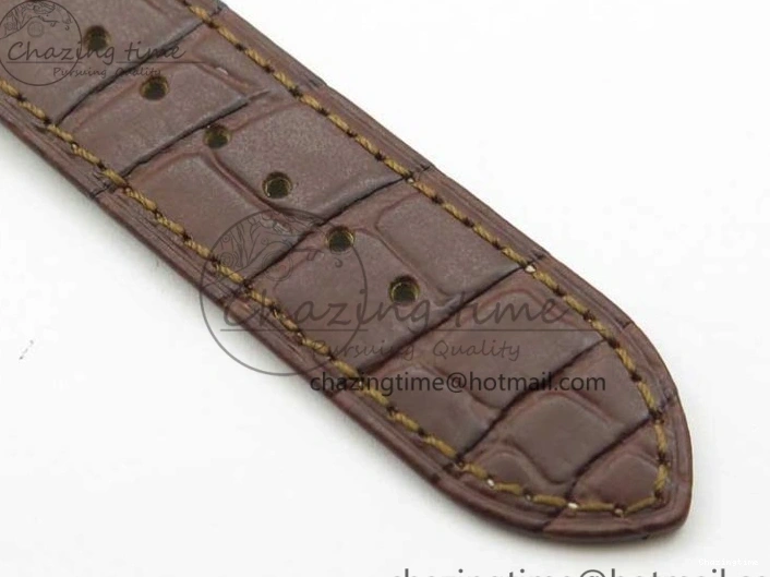 0110 Affordable De Ville Prestige Real PR SS ZF 1:1  Best Edition White Dial YG Markers Brown Leather Strap MIYOTA 7899